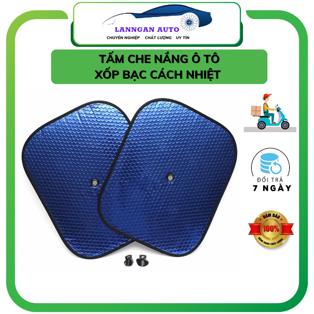 Tấm che nắng xốp bạc ô tô, bộ 4 tấm che nắng kính sườn xe ô tô, Chống nắng, chống tia UV hiệu quả