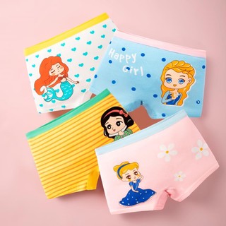 [T14 Hàng mới] Set 4 quần chíp đùi bé gái Maruka Fashion công chúa Disney đa màu sắc, quần đùi chip bé gái cotton