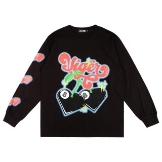 Áo thun tay dài 8-CHERRY Đen unisex