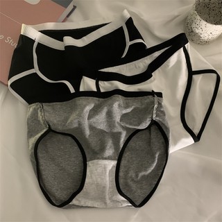 Quần Lót Cotton Không Đường May Mềm Mại Kháng Khuẩn Phối Màu Tương Phản Chất Lượng Cao Cho Nữ