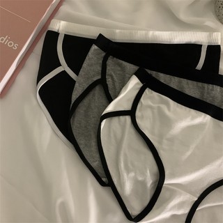 Quần Lót Cotton Không Đường May Mềm Mại Kháng Khuẩn Phối Màu Tương Phản Chất Lượng Cao Cho Nữ