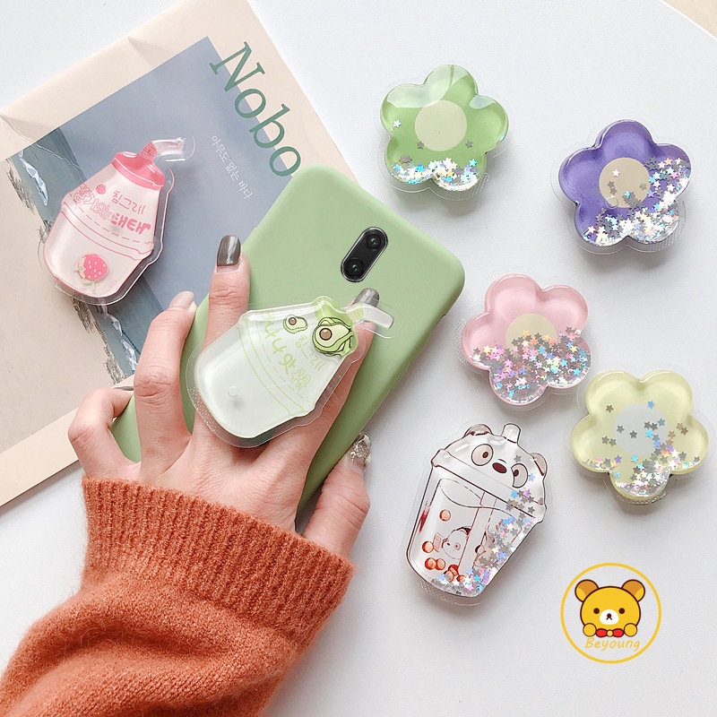 Giá Đỡ Điện Thoại Dạng Lỏng Hình Stitch Stellalou Mickey Minnie Kaws 3D