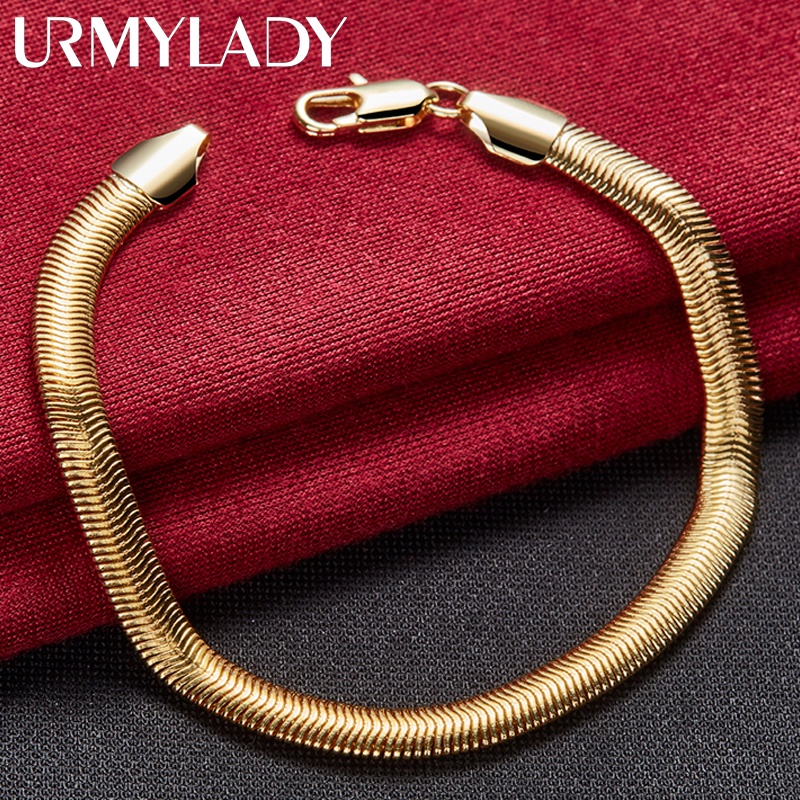 URMYLADY - Dây Chuyền/Vòng Tay Vàng 18K Phẳng, Quyến Rũ, Thích Hợp Cưới và Đính Hôn
