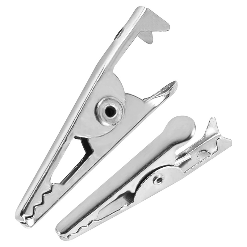 100 Chiếc Kẹp Cá Sấu Kim Loại Mini 1.06IN / 27mm, Kẹp Cá Sấu Tông Màu Bạc Mạ Niken Dây Kiểm Tra Lò Xo Kẹp.