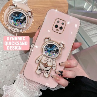 ốp lưng Redmi note 9 Pro note 9s Ốp Điện Thoại TPU silicone Mềm Mạ Điện 3D Có Giá Đỡ Hình Gấu Kim Tuyến Cho Redmi note 9 Pro note 9s