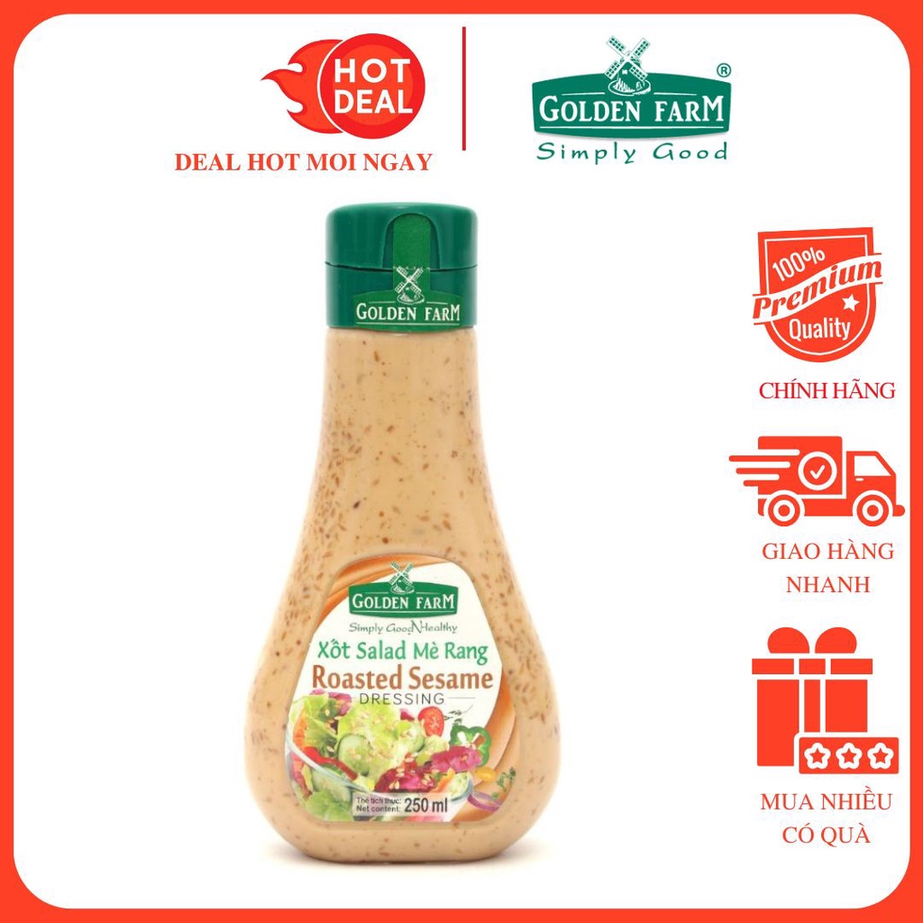 Sốt Salad Mè Rang Golden Farm 250ML - Chua thanh mặn ngọt vừa phải ...