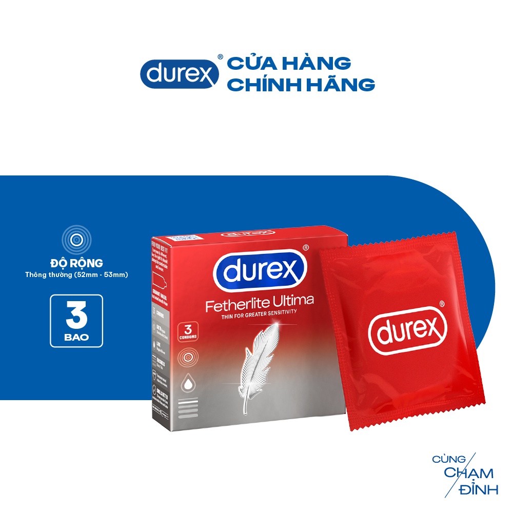 Ảnh Bao cao su Durex Fetherlite Ultima siêu mỏng, size 52mm, 3 bao/hộp 2