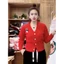 Áo cardigan len nữ có cúc kim loại form rộng dài tay chất dày dặn phong cách Hàn Quốc