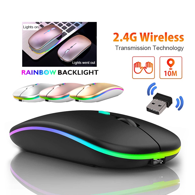Chuột không dây，Chuột Bluetooth, Chuột không dây sạc pin bằng USB, Click Không Gây Tiếng Ồn, Khoảng Cách Tín Hiệu 10-20m