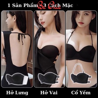Áo lót nữ, áo ngực hở lưng miếng dán nâng ngực silicon tàng hình chống rớt, nâng ngực tạo khe quyến rũ A 080
