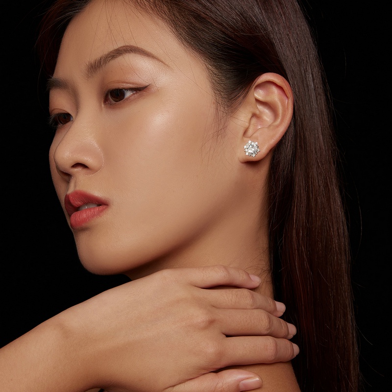 Bamoer Khuyên Tai Nữ bạc 925 Hình Ngôi Sao Thời Trang