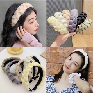 Cài tóc băng đô tóc bản to dạng tết bím tơ nhũ óng ánh đa dạng màu sắc cho nàng