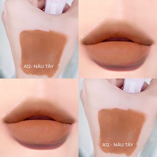 [11.11 MUA 2 TẶNG 1] A12- Nâu Tây Son DI Cosmetic lì môi không chì chính hãng