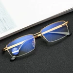 Kính lão thị viễn thị TITAN gọng màu vàng gold doanh nhân sang trọng nửa viền hàng Nhật cao cấp tặng hộp và khăn — ảnh 6