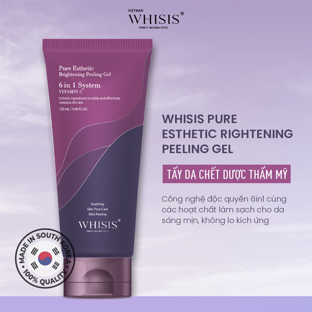 Ảnh Combo Làm Sạch Kép WHISIS Gồm: Sữa Rửa Mặt Collagen WHISIS + Tẩy Tế Bào Chết Da Vitamin C WHISIS 120ml Sạch Sâu Hiệu Quả 1