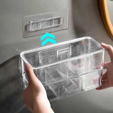 Kệ đựng mỹ phẩm gắn tường hộp đựng son môi bông bông bông bông gòn chống bụi không đục lỗ Trong Suốt Có Ngăn Kéo/Kệ