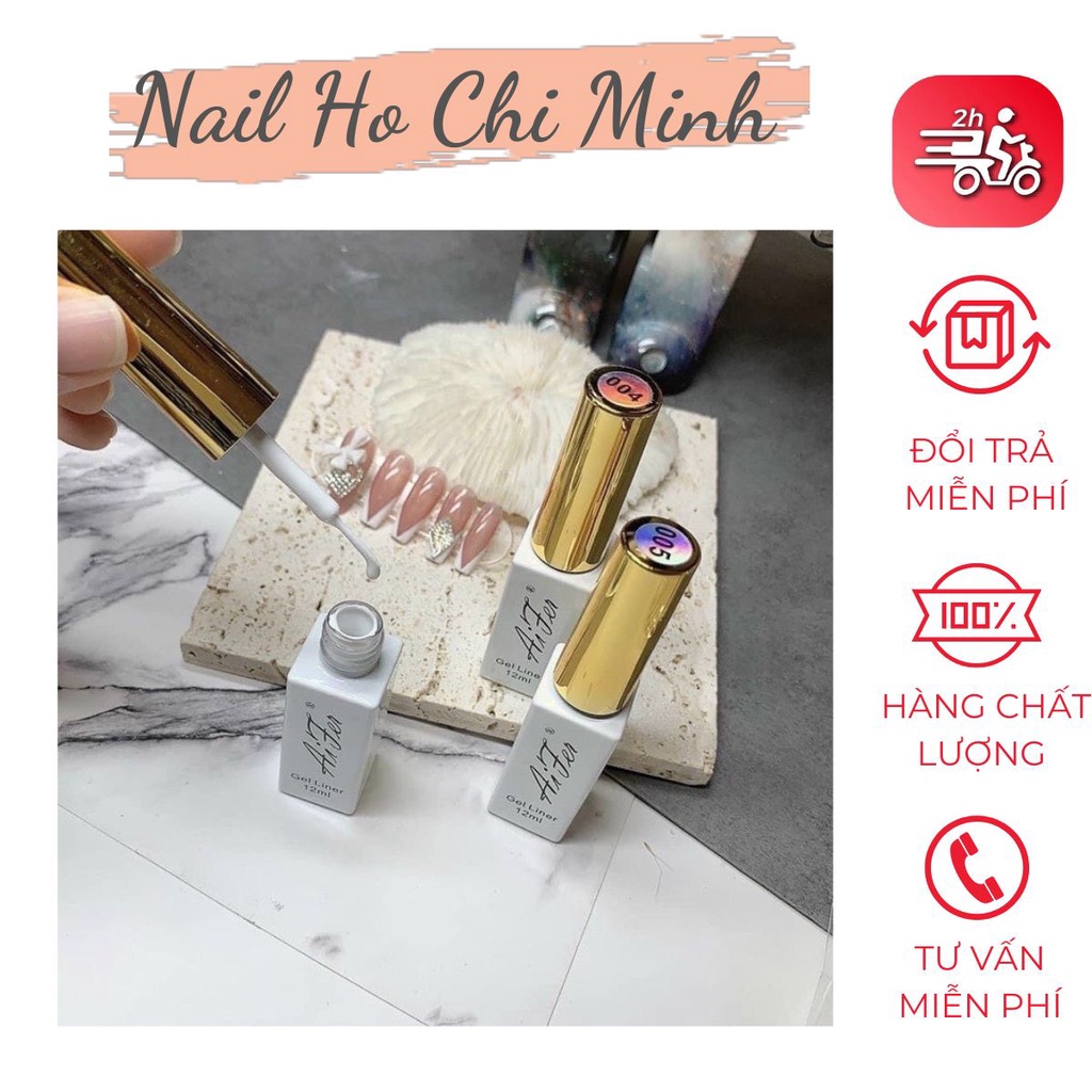 Cọ nét Aifer chính hãng - Cọ nét gel vẽ móng chuyên dụng (lẻ 1 màu đen trắng)
