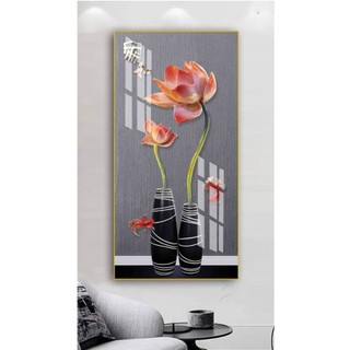 Tranh Treo Tường Hình Hoa 3D Sống Động 04 - Tranh Laminate Tráng Gương