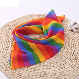 Khăn rằn cotton quàng đầu buộc cổ tay màu cầu vồng cho cộng đồng LGBT