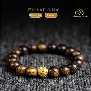 Vòng Tay Trầm Hương Sánh Chìm Mix Kim Tiền Trầm Hương Yên Lộc THYL041 Đủ Kích Thước Nam Nữ
