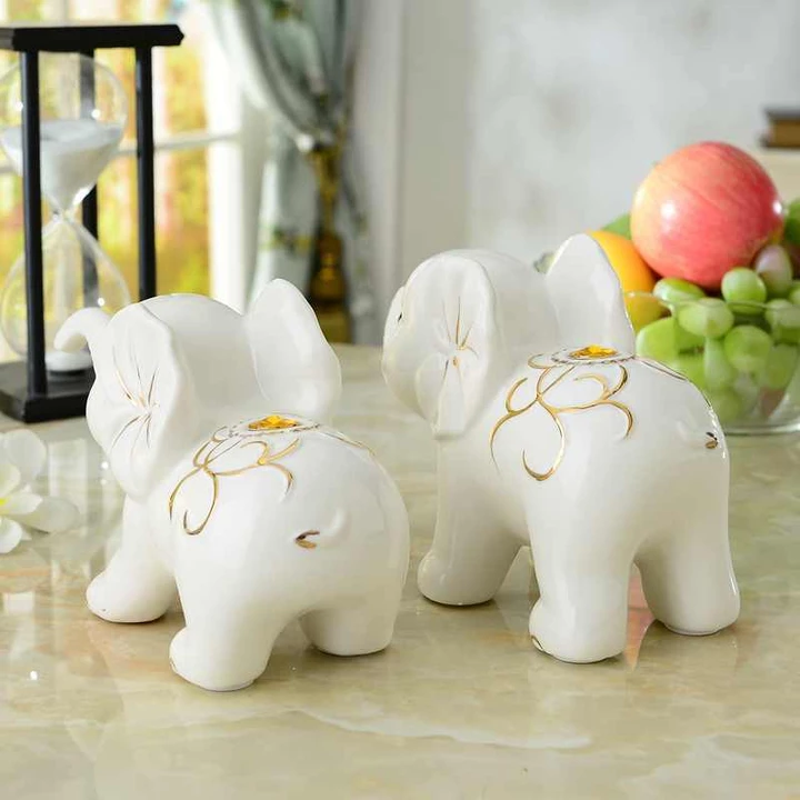 Đồ trang trí hình con voi đồ thủ công trang trí phòng khách đồ trang sức nhỏ hình trái tim phòng ngủ cho bé gái tủ hình