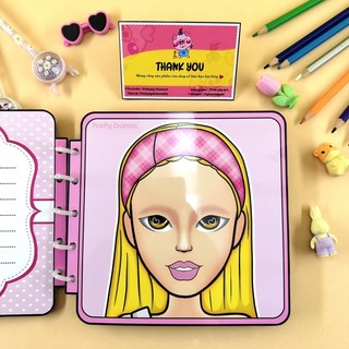 Bộ Trang điểm cho búp bê giấy - 3 mặt trang điểm cho bé thoả sức sáng tạo