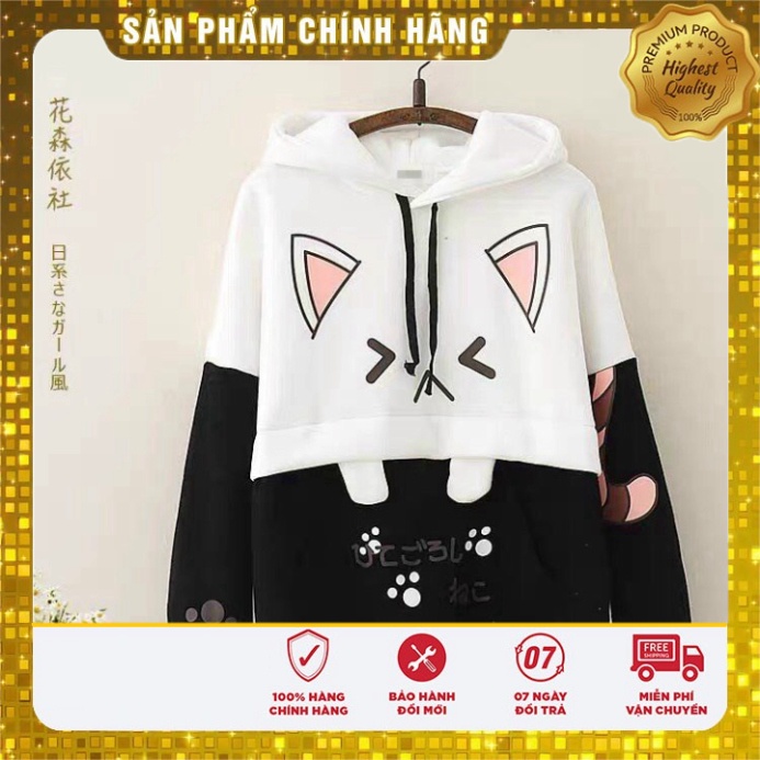 [FREESHIP]Áo Khoác HOODIE giới tính MÈO TAI THỎ Chất Vải cứng cáp Ấm Áp