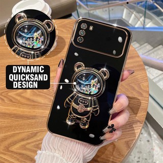 ốp lưng POCO M3 F3 Ốp Điện Thoại TPU silicone Mềm Mạ Điện 3D Có Giá Đỡ Hình Gấu Kim Tuyến Cho POCO M3 F3