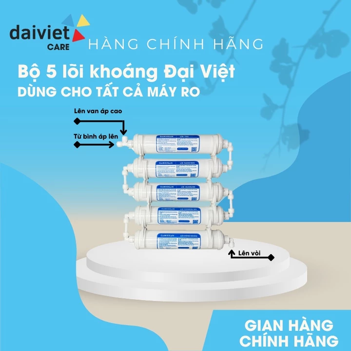Bộ 5 lõi khoáng Đại Việt dành cho máy lọc nước RO - Daikiosan - Makano