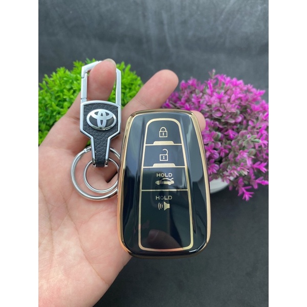 Bao chìa khóa Đen Vàng- Ốp chìa khóa  TPU Đen Vàng xe ô tô Toyota camry 2022