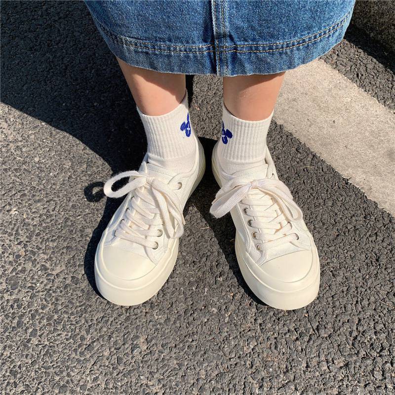 (Form to nên lùi 1size) Giày sneaker thể thao unisex vải canvas trơn đế độn bánh mì dáng basic G06_NT Shoes