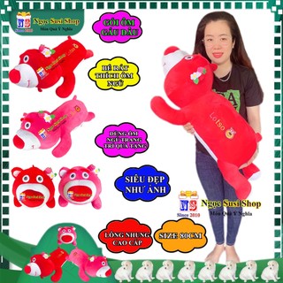 GỐI ÔM GẤU DÂU NHỒI BÔNG SIÊU MỊN ÔM NGỦ  TRANG TRÍ QUÀ TẶNG SIÊU XINH -  THÚ BÔNG HÌNH GẤU DÂU
