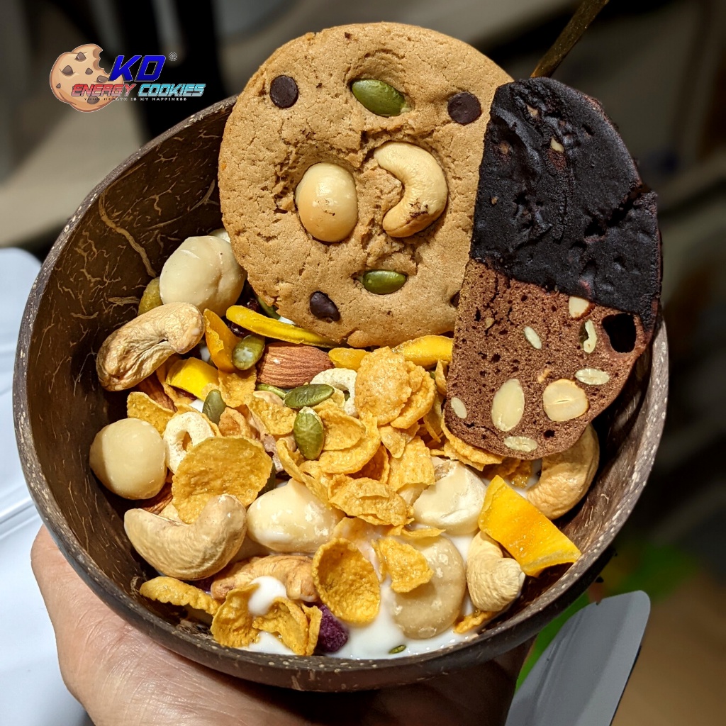 Bánh cookies protein, bánh quy ăn kiêng KD Shop vị yến mạch chocochip 720g (24 cái)