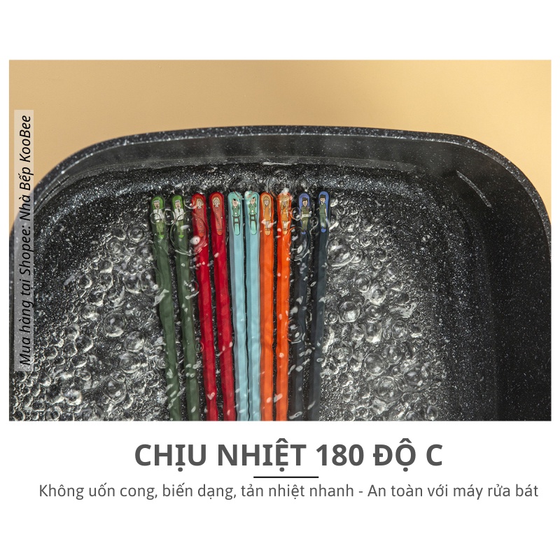 Set 5 Đôi Đũa Ăn Gia Đình KOOBEE – Sợi Thủy Tinh Nhật Kháng Khuẩn, Chống Trơn, Chịu Nhiệt, Phân Biệt Theo Thành Viên