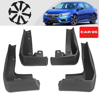 Chắn Bùn Honda Civic Đời 2016-2021 Chất liệu Nhựa Dẻo Tặng kèm Ốc Vít ,Bộ 4 Chiếc Hàng Loại 1