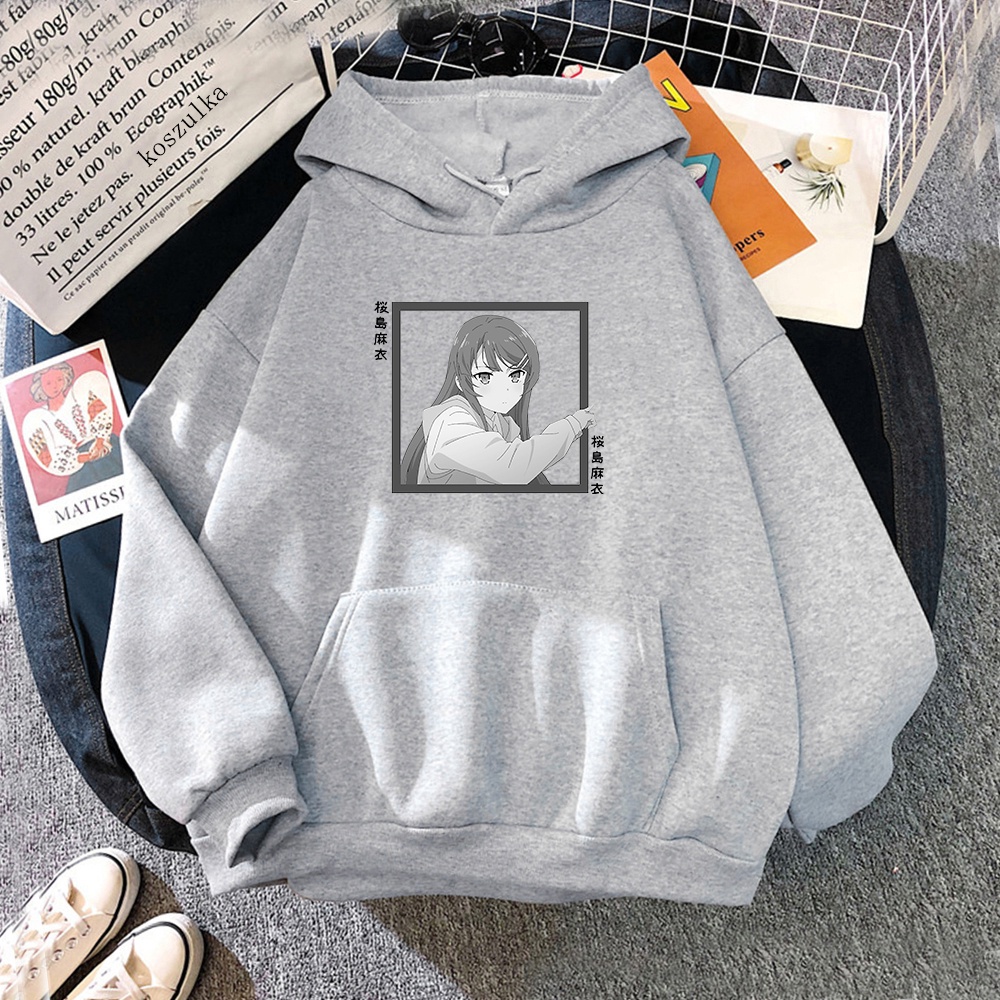 Rascal Not Dream of Bunny Girl Senpai Áo Hoodie Sweatshirt Anime Manga Harajuku Đáng Yêu Mai Sakurajima Cho Nữ
