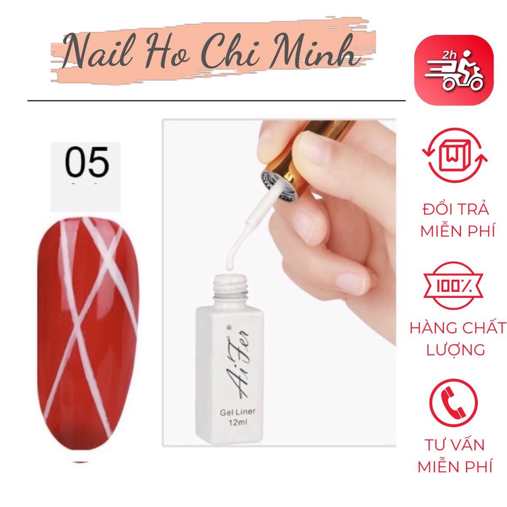 Cọ nét Aifer chính hãng - Cọ nét gel vẽ móng chuyên dụng (lẻ 1 màu đen trắng)