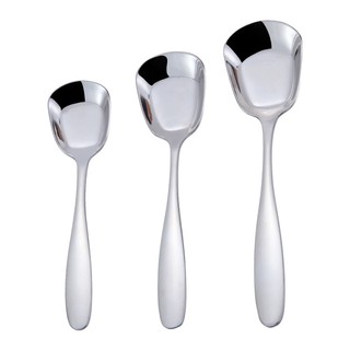 INOX 304 set 5 Thìa Vuông (muỗng) Đáy Bằng Phong Cách Mới (3 Kích Cỡ)