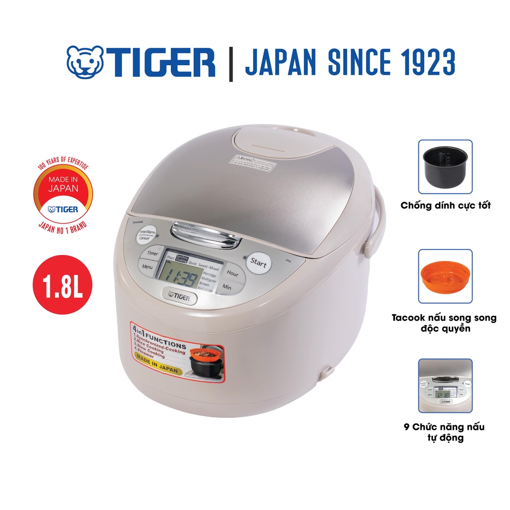 Ảnh Nồi Cơm Điện Tử Tiger JAX-S18W - 1.8L - Hàng Chính Hãng 1