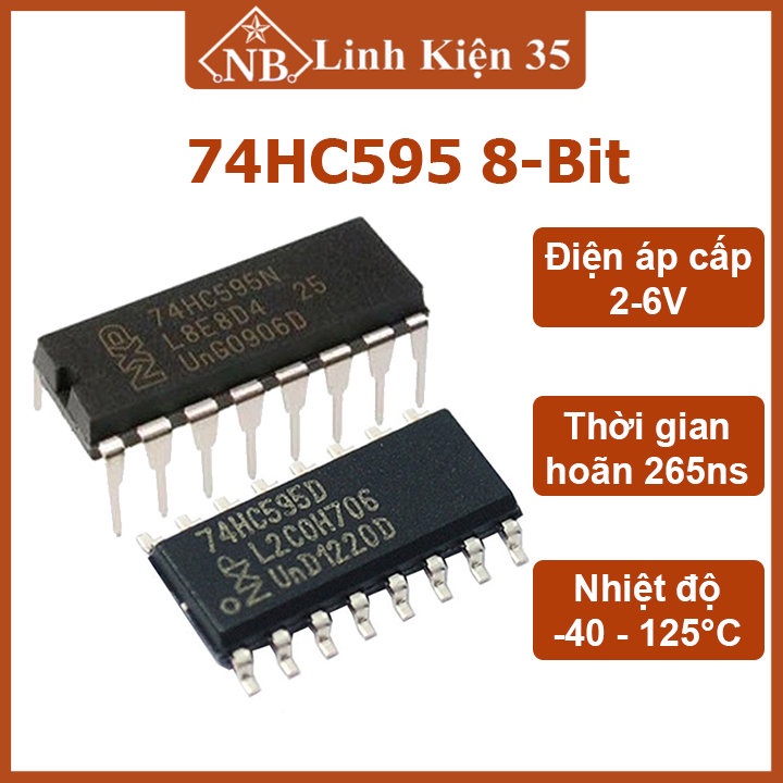 IC chức năng 74HC595 8-Bit Serial-To-Parallel Shift Register Tri-State ...