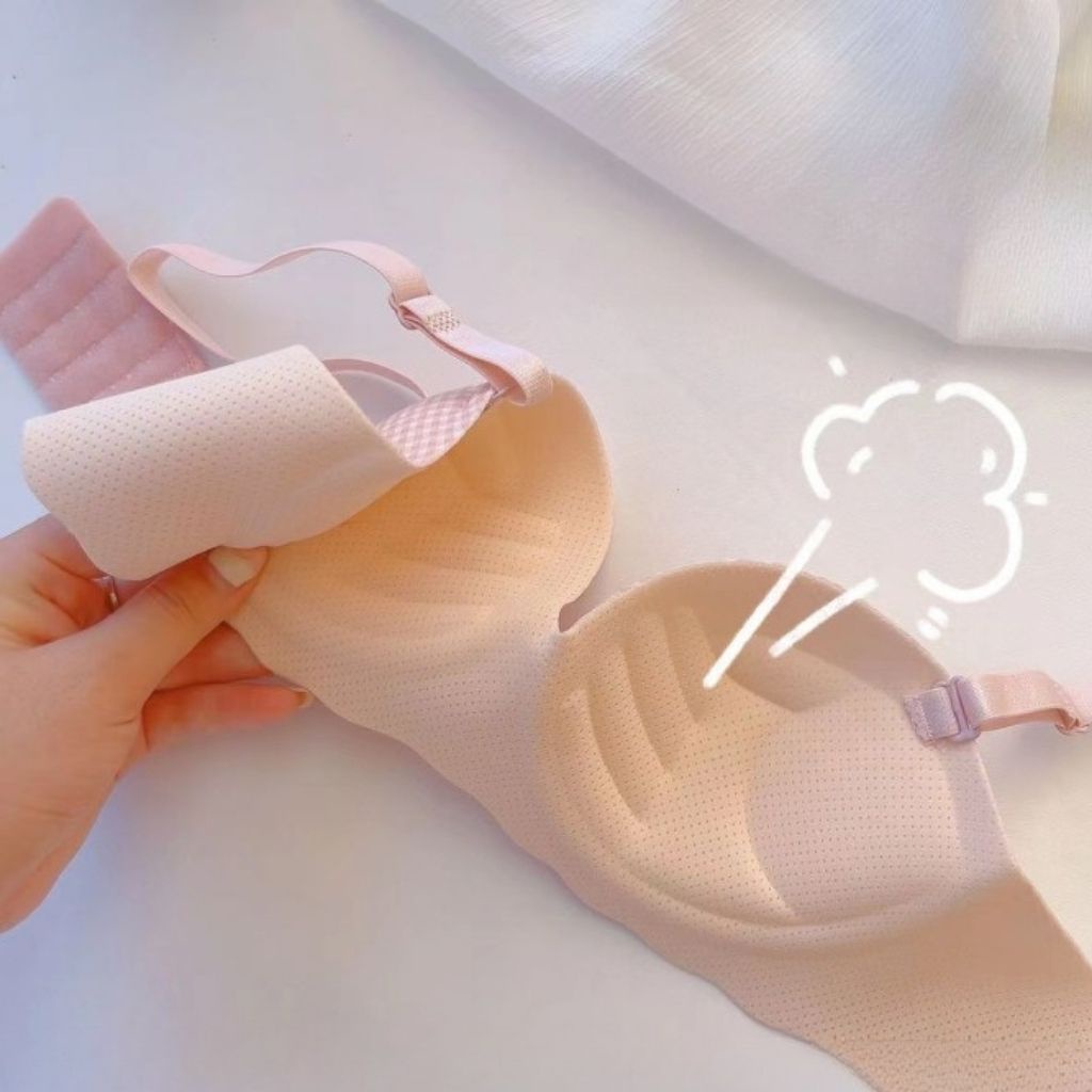 Áo ngực nữ đúc su không gọng không dây đệm mút bàn tay nâng ngực tạo khe sexy sang trọng  A923