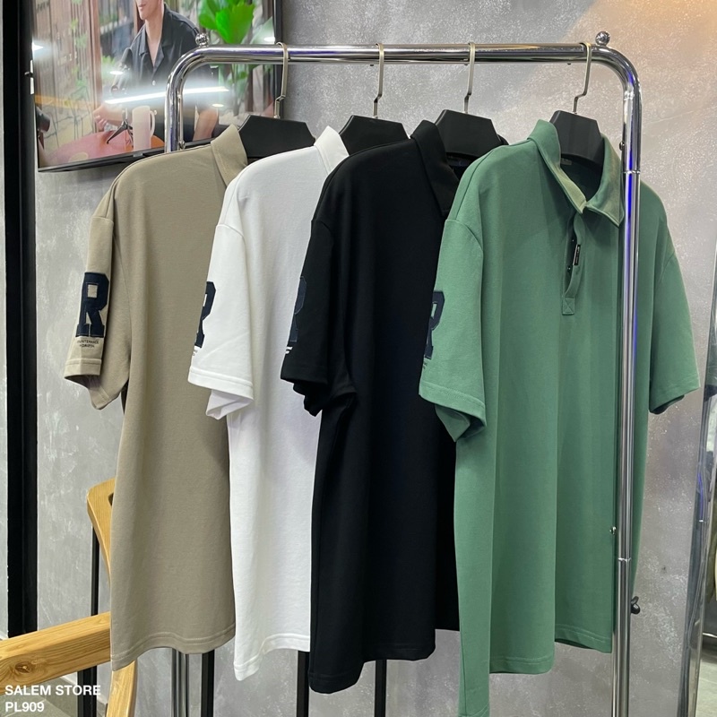 Áo Polo 909 Basic Form Body Trơn Họa Tiết Thêu Chữ 