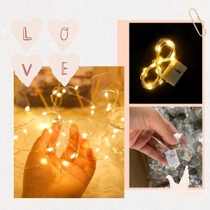 Combo sỉ 5-10 Dây đèn Led đom đóm 1m -2m -3m xài pin có công tắc,làm trang trí Noel,cây thông,Handmade