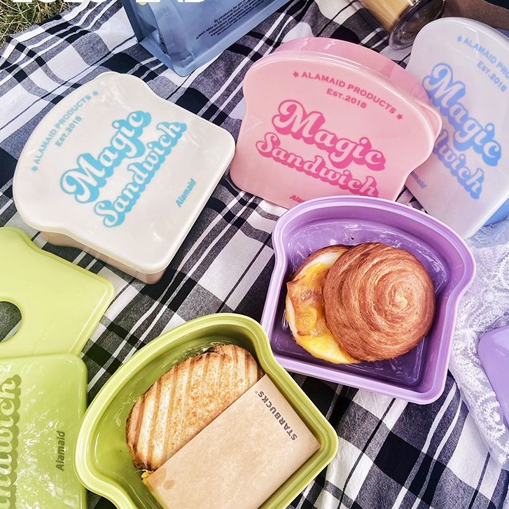 Hộp Đựng Bánh Sandwich Bằng Nhựa Tiện Dụng Cho Văn Phòng / Mang Đi Cắm Trại