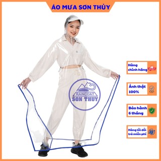 Áo mưa cánh rơi TRONG SUỐT 1 mũ , 2 mũ Áo mưa trong suốt Sơn Thủy vải dày, to rộng PVC freesize dobaohoso1