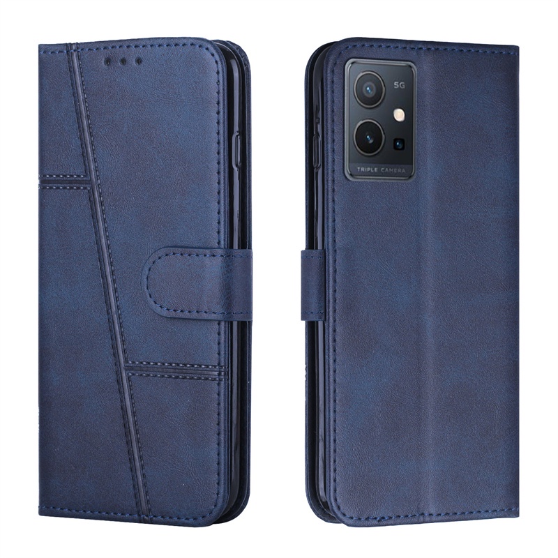 Dành Cho Vivo Y51 Y31 Y35 Y16 Y02S V25E V25 4G 2020 Y51A T1 Y75 Y55 X80lite 5G 2022 Y22S Y22 Iqoo Z6 U5 Da Lật Kinh Doanh Cổ Điển Vỏ Bảo Vệ Mềm