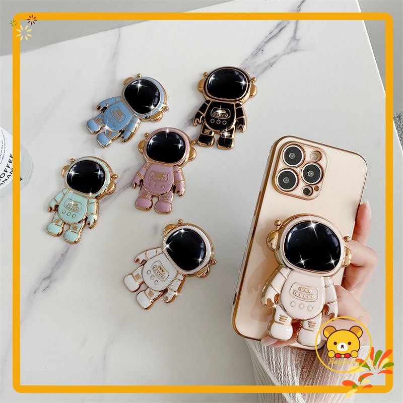 Giá đỡ điện thoại 3D phi hành gia gấp dễ thương, kẹp lưng hoạt hình, dùng cho điện thoại thông minh