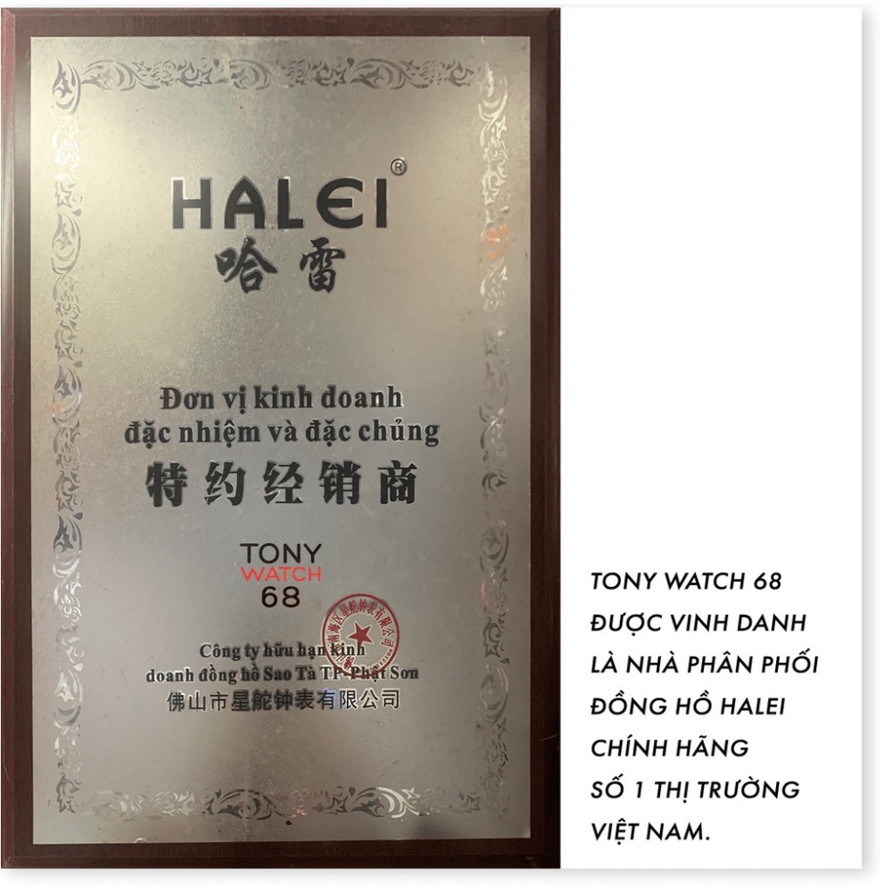 Đồng hồ nữ Halei dây da đen trắng đẹp chống nước tuyệt đối chính hãng Tony Watch 68