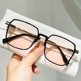 Kính râm Gradient vuông trong suốt Khung lớn Xu hướng thời trang Nam và Nữ Kính chống tia cực tím Hàn Quốc