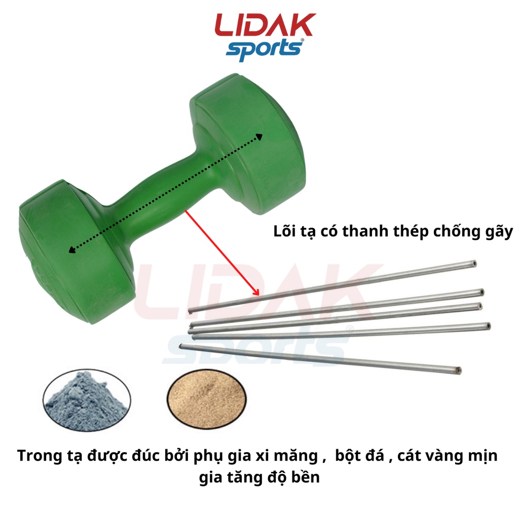 Ảnh Tạ tay nhựa 6kg Lidak, tập gym cải thiện cơ bắp tại nhà - LIDAK SPORT 2